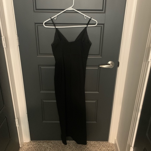 Black bridesmaid/special occasion wrap style dress, size 2 - Picture 4 of 6